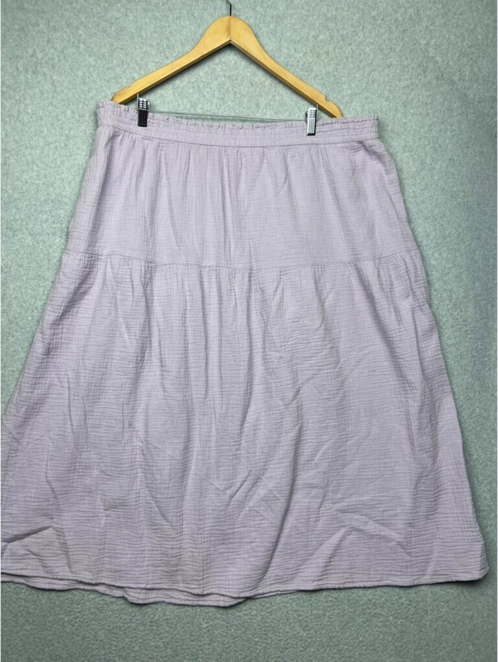 Universal Thread Gauze Tiered Maxi Skirt 2X Lavender Purple Cotton Boho Plus
